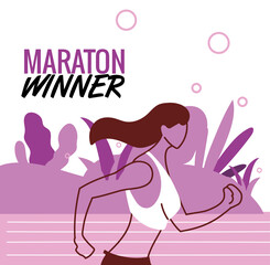 Woman avatar running vector design