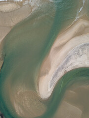 Aerial photo of a rural coastal area, New Zealand. 