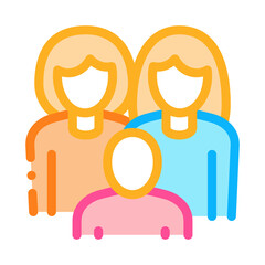 women homosexual family and child icon vector. women homosexual family and child sign. color symbol illustration