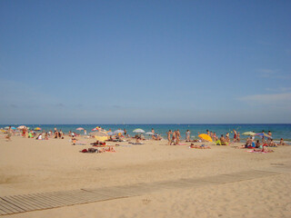 Fototapeta na wymiar Tarragona, Spain - Jun 2010 Tarragona Beach