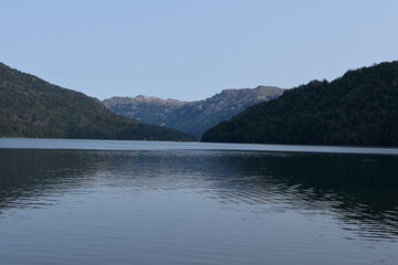 beatifull panoramic view of a lake in south of argentine