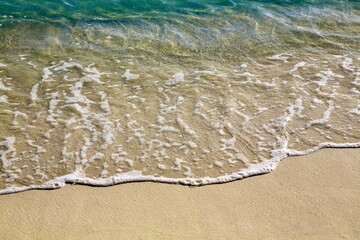 A close up of a sandy beach