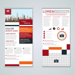 Modern roll-up business banners vector template
