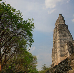 Fototapeta na wymiar Xpujil archeological site mayan ruins, Campeche México 