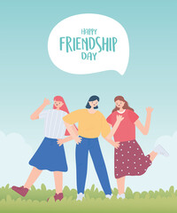 happy friendship day, young group women unity relationship special event celebration