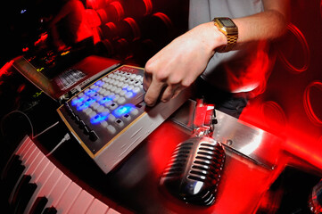 Dj playing, night club dj