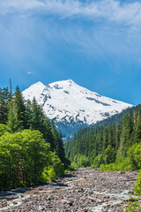 Closeup Portrait of Southeast Face of Mount Baker from Boulder Creek in the Mount Baker-Snoqualmie National Forest