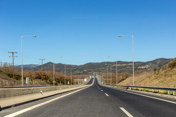 The Tripolis-Sparti national road (Greece, Peloponnese).