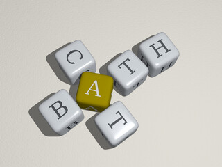 combination of cats terms cat bath built by cubic letters from the top perspective, excellent for the concept presentation. animal and illustration