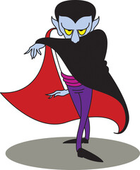 Dancing vampire posing with cape