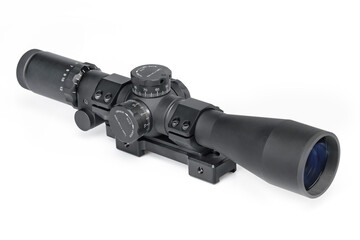 Optical sight for weapons on a white background