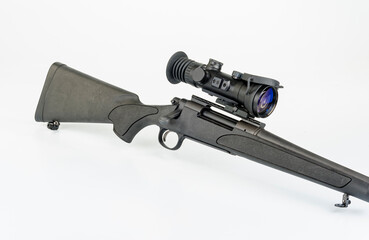 Weapon with optical sight, for sport or hunting.