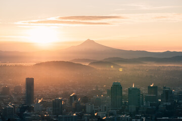 Mount Hood sunrise over Portland