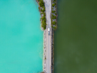 Dam road by drone