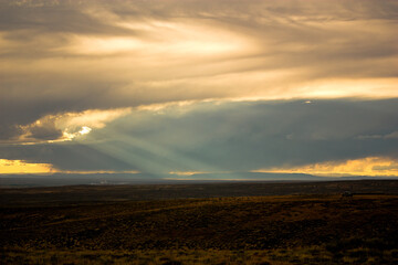 Obraz na płótnie Canvas Sunbeams Over the Desert in Green River, Wyoming