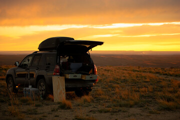Car Camping in the Desert Above Green River, Wyoming