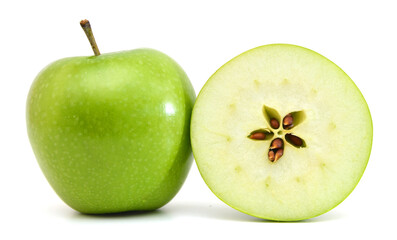 Green apple isolated on white background cutout