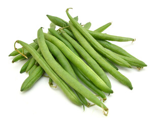 green beans on a white background