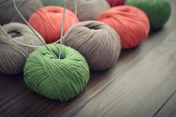 Colored yarn balls