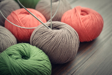 Colored yarn balls