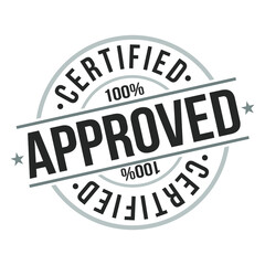 Approved Certified Quality Original Stamp Design Vector Round Art.