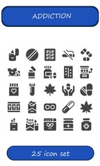 addiction icon set