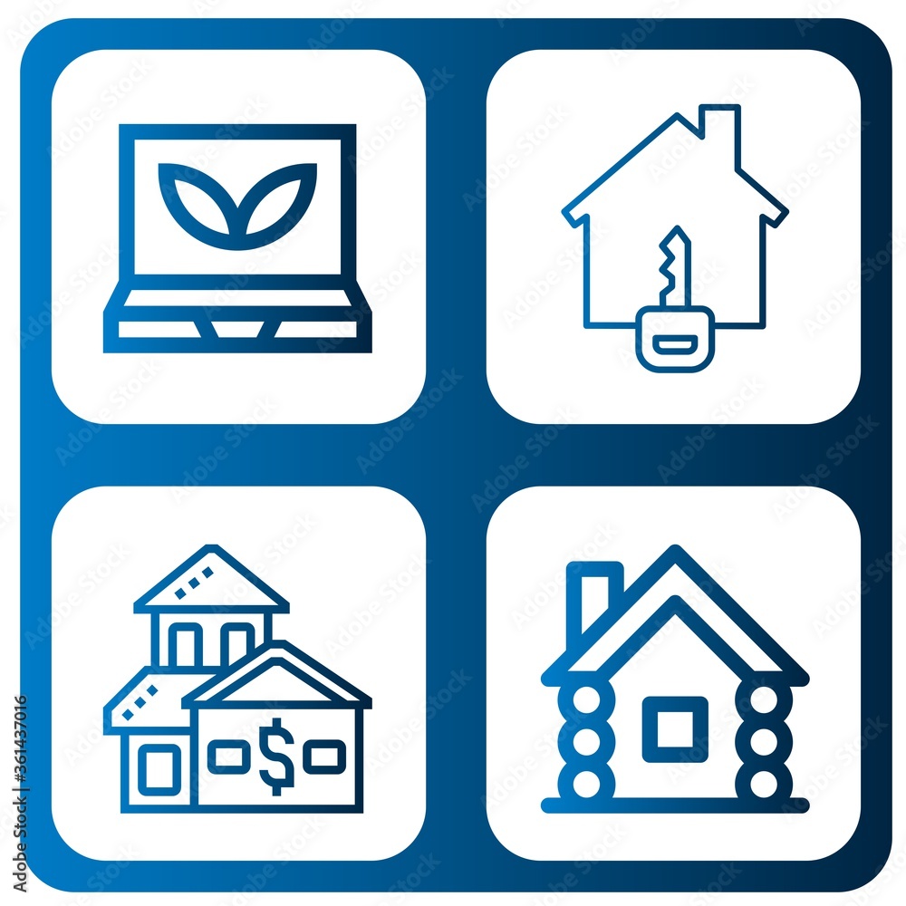 Poster apartment simple icons set