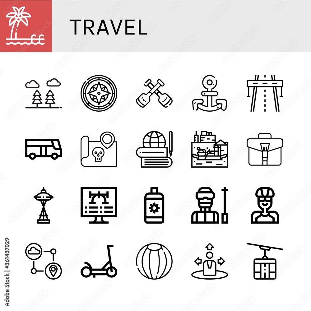 Canvas Prints travel icon set