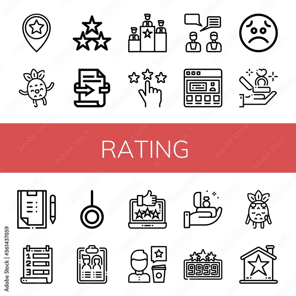 Poster rating simple icons set