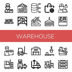 warehouse icon set