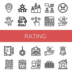 rating simple icons set