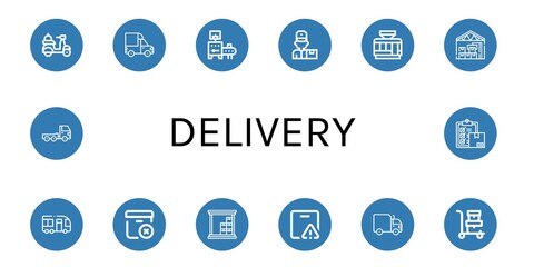delivery simple icons set