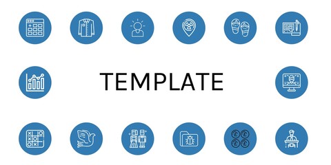 template simple icons set