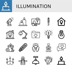 illumination simple icons set