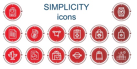 Editable 14 simplicity icons for web and mobile