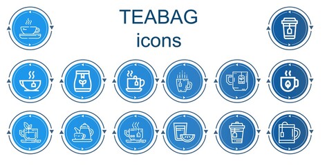 Editable 14 teabag icons for web and mobile