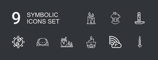 Editable 9 symbolic icons for web and mobile