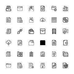 Editable 36 archive icons for web and mobile