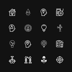 Editable 16 bulb icons for web and mobile