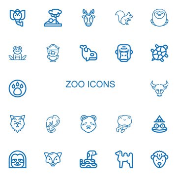 Editable 22 zoo icons for web and mobile