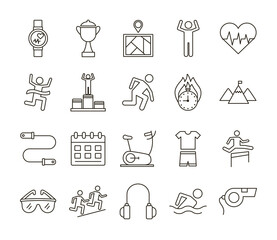 bundle of runners and tracks set icons