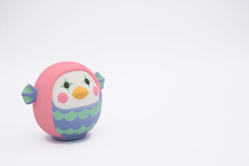 アマビエだるまの粘土人形　