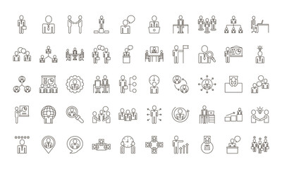 bundle of business people avatars set icons