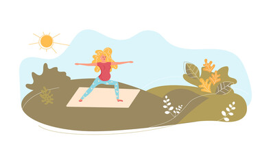 Pregnant woman in yoga pose 