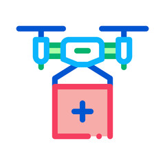 drone delivery icon vector. drone delivery sign. color symbol illustration