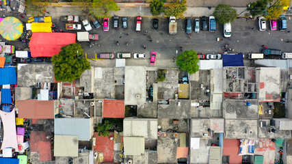 Calles y casas de la ciudad de Mexico