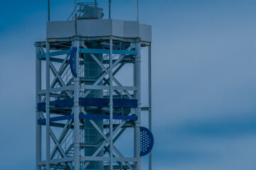 Upper levels of platform tower