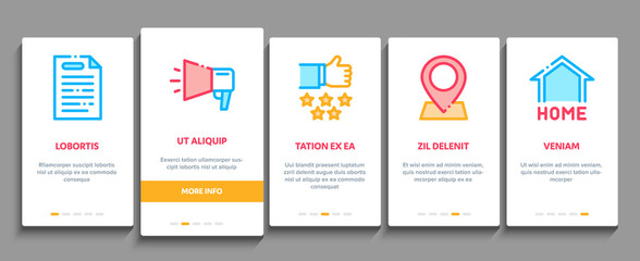 Webshop Internet Store Onboarding Mobile App Page Screen Vector Webshop Online Shop Coupon And Buy, Chat And Faq, Information And Pay Color Illustrations