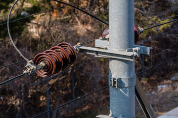 Ceramic insulators on power lines