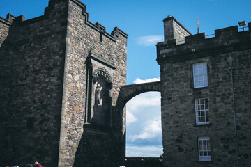 View at the stone building, city of Edinburgh Scotland.